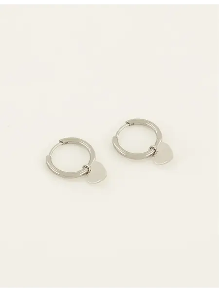 Oorbellen with heart MJ07889 Zilver