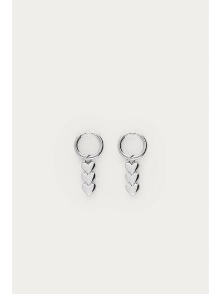 Earring three hearts MJ06708 Silver