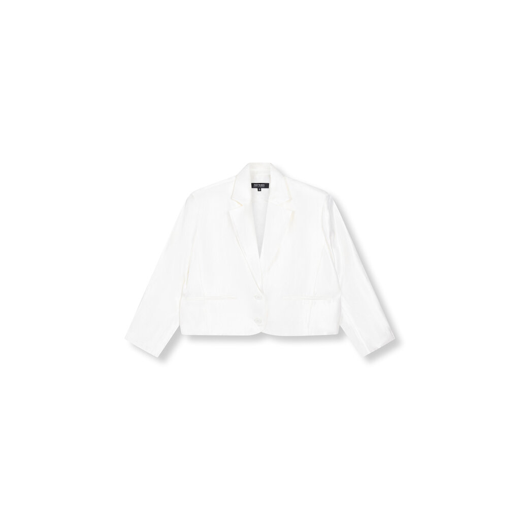 REFINED oversized cropped satin blazer JACKIE (R2603461940) off white