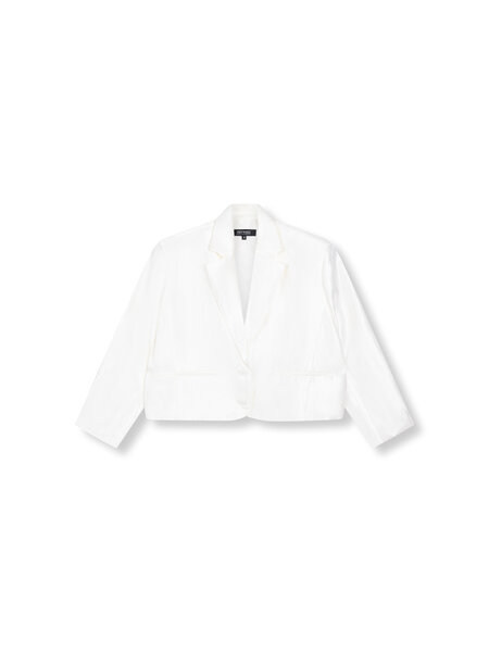 REFINED oversized cropped satin blazer JACKIE (R2603461940) off white