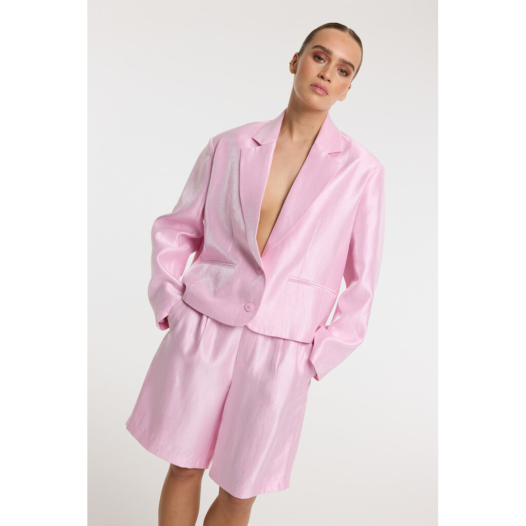 REFINED oversized cropped satin blazer JACKIE (R2603461940) soft pink