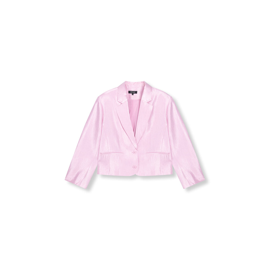 REFINED oversized cropped satin blazer JACKIE (R2603461940) soft pink