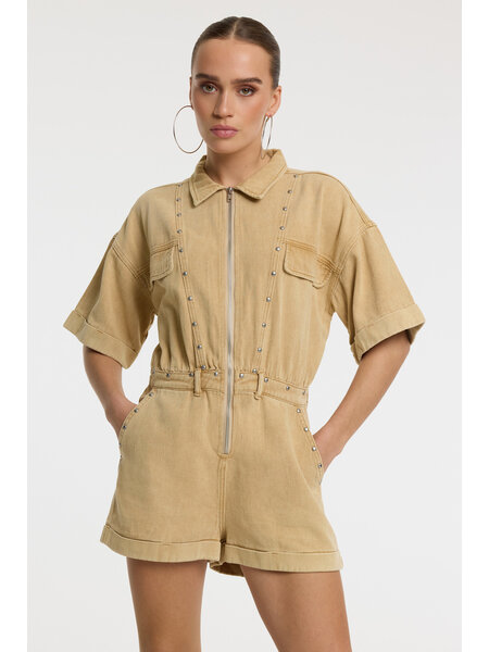 REFINED relaxed studs jumpsuit KATE (R2603373942) camel
