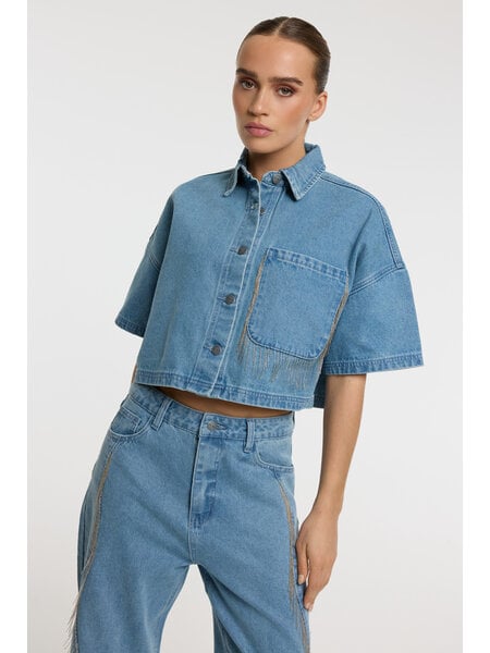 REFINED denim fringe blouse ADELINE (R2603971930)