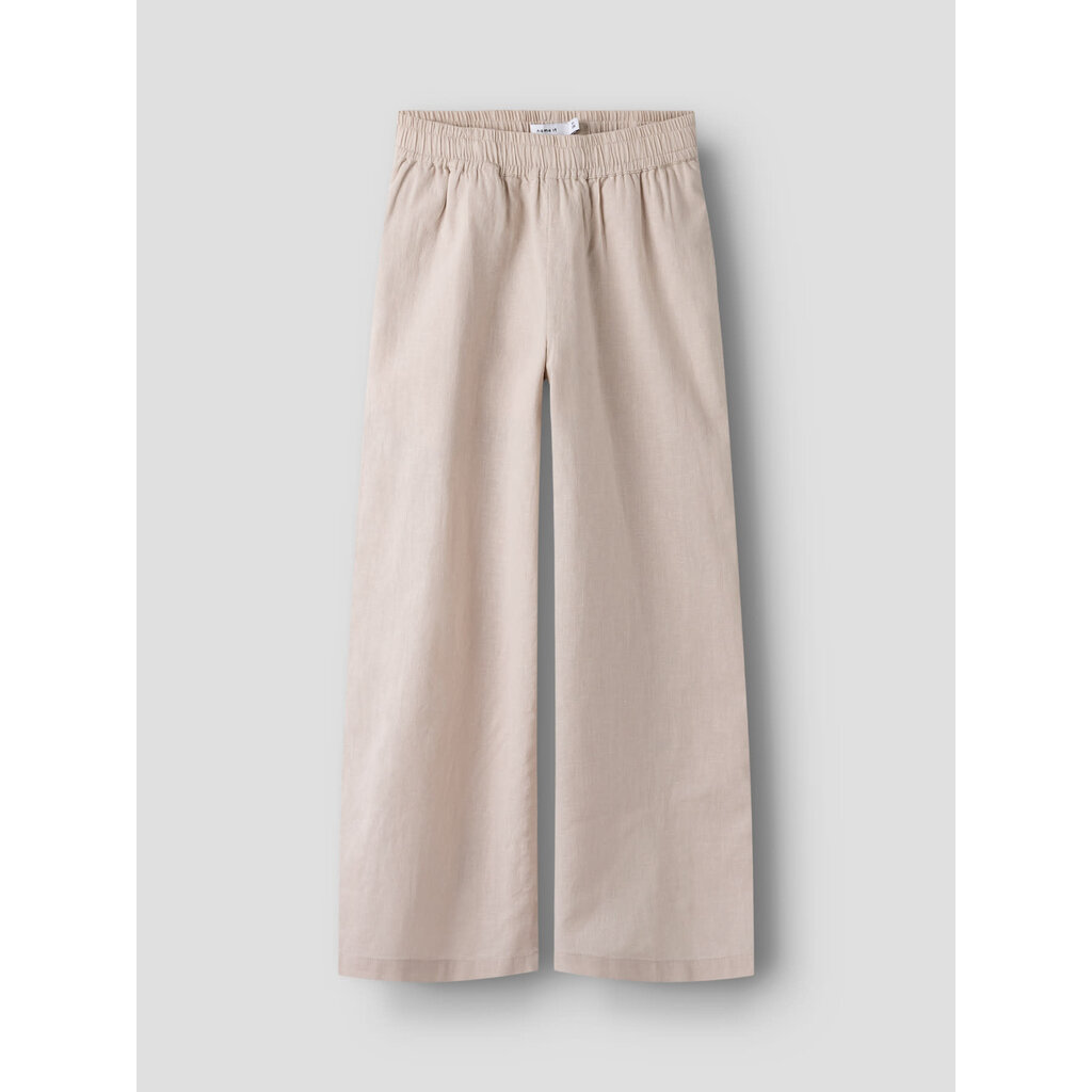 name it NKFFALINNEN WIDE PANT NOOS 13227397 Chateau Gray