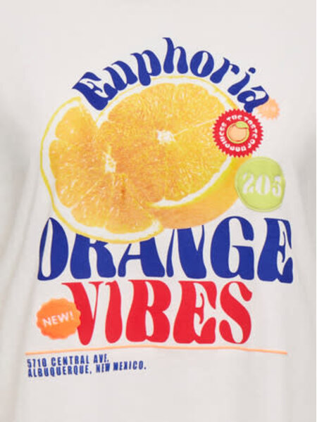 KIDS ONLY KOGBOLETTE LIFE S/S TOP JRS 15371458 Cloud Dancer Orange Vibes