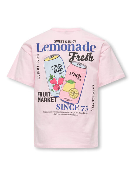 KIDS ONLY KOGCANA LIFE SS LOOSE PRINTED TOP JRS 15368763 Barely Pink Lemonade