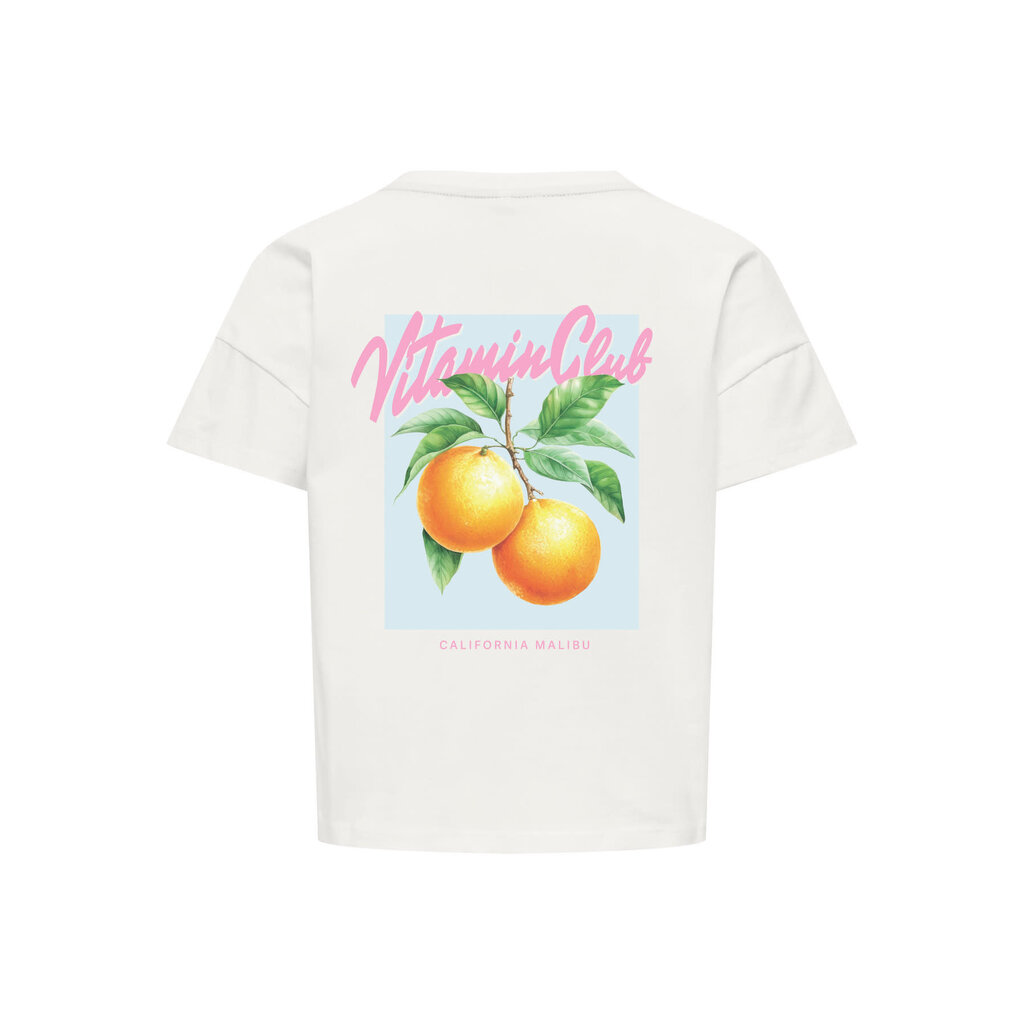 KIDS ONLY KOGMELLIE LIFE S/S LOOSE PRINT TOP JRS 15376066 Cloud Dancer Orange