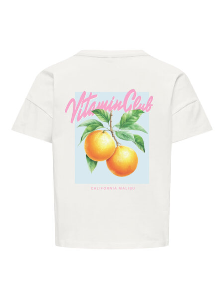 KIDS ONLY KOGMELLIE LIFE S/S LOOSE PRINT TOP JRS 15376066 Cloud Dancer Orange