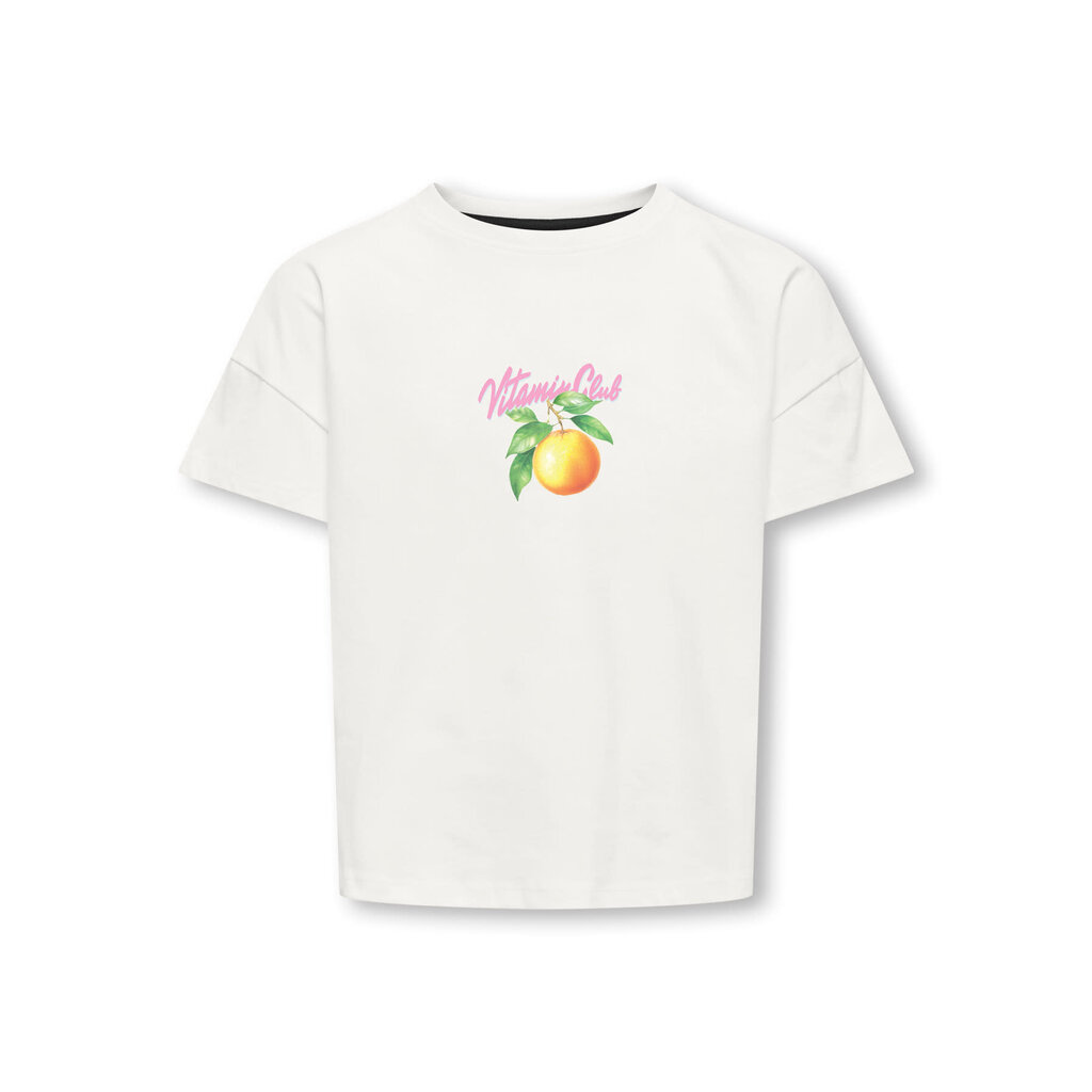 KIDS ONLY KOGMELLIE LIFE S/S LOOSE PRINT TOP JRS 15376066 Cloud Dancer Orange