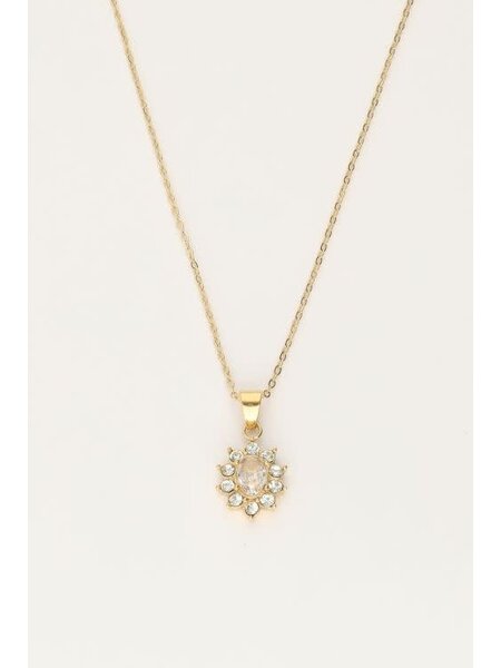 Necklace vintage strass MJ11482 goud OS