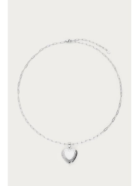 Necklace heart medaillon MJ11483 Silver