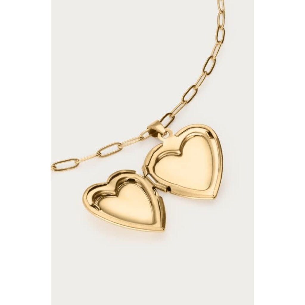 Ketting heart medaillon MJ11483 Goud