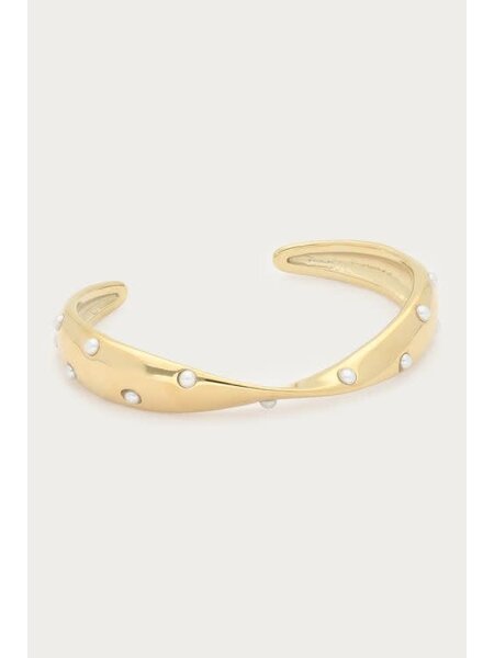 Bangle twist pearls  MJ15365 Goud
