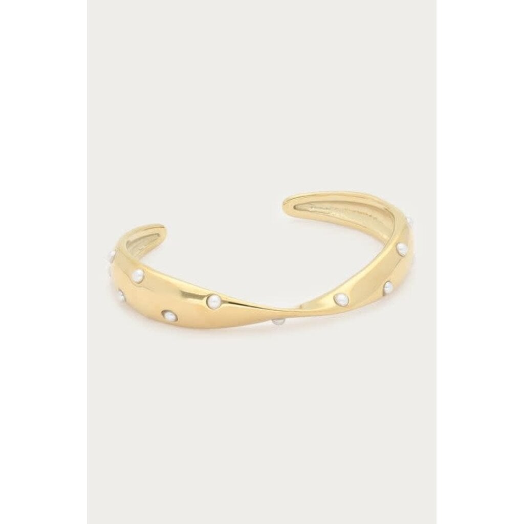 Bangle twist pearls  MJ15365 Goud