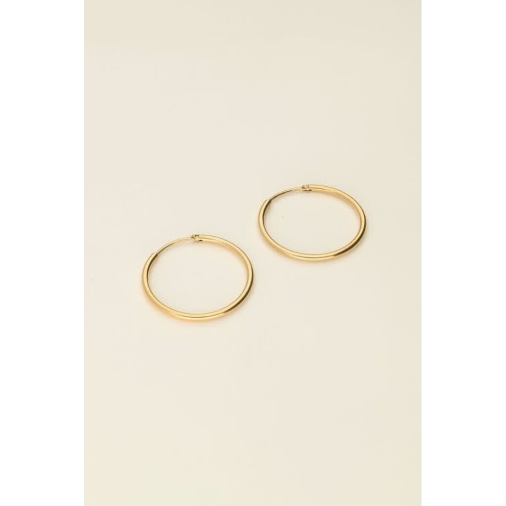 Oorbellens basic hoops medium MJ08593 Goud