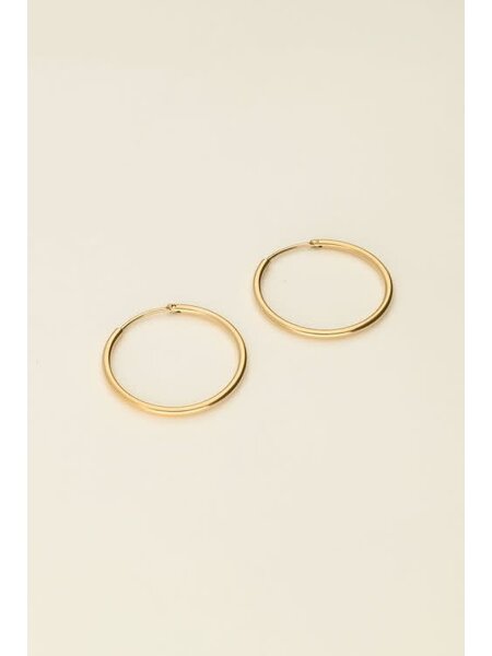 Oorbellens basic hoops medium MJ08593 Goud