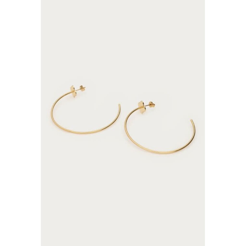 Oorbellens hoop clover MJ15507 Goud