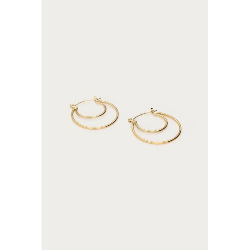 Oorbellens hoop dubble small MJ15511 Goud