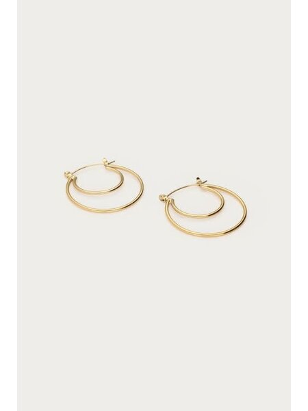 Oorbellens hoop dubble small MJ15511 Goud