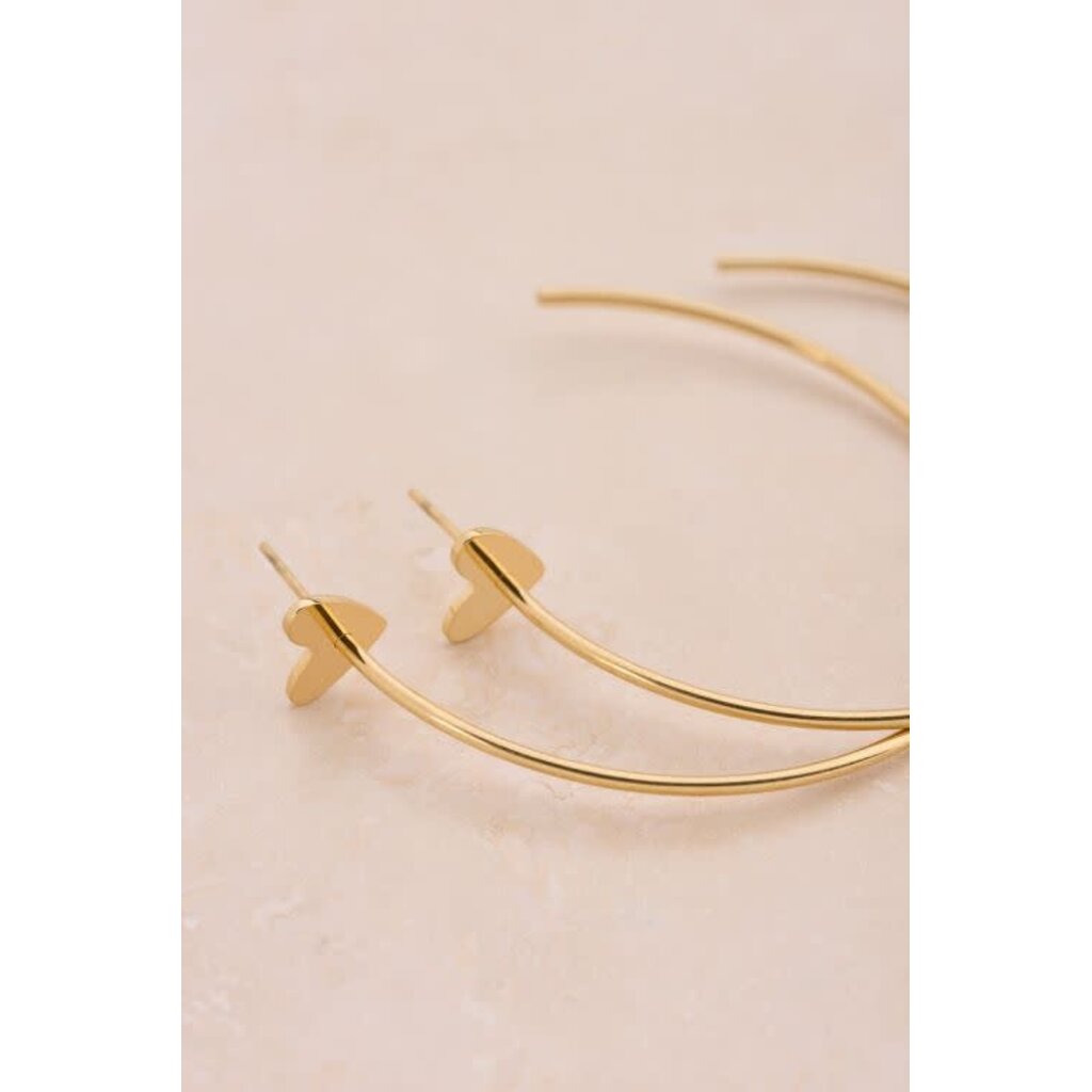Oorbellens hoop hart MJ15508 Goud