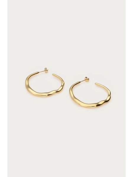 Earrings hoop organic  MJ15510 Gold