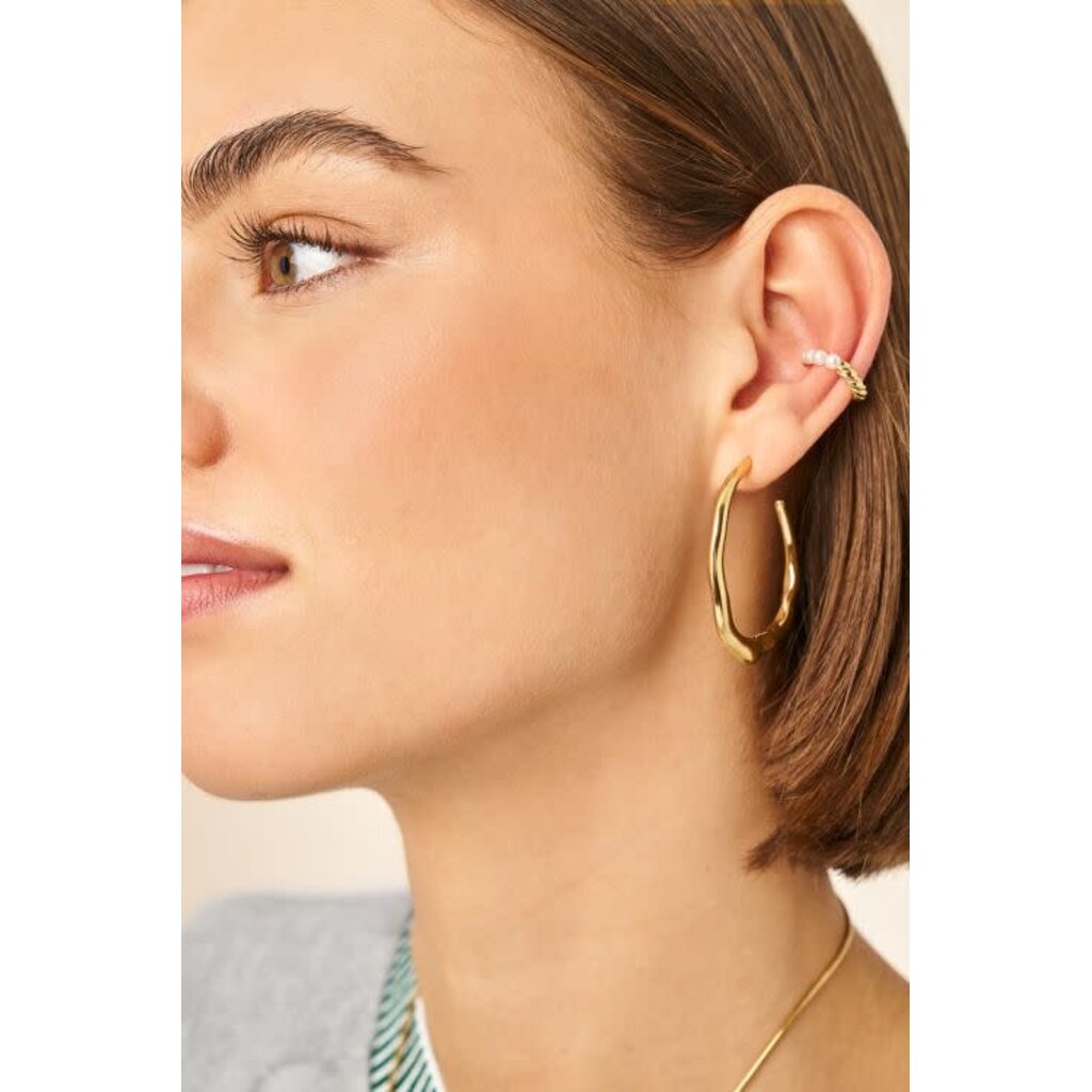 Oorbellens hoop organic  MJ15510 Goud