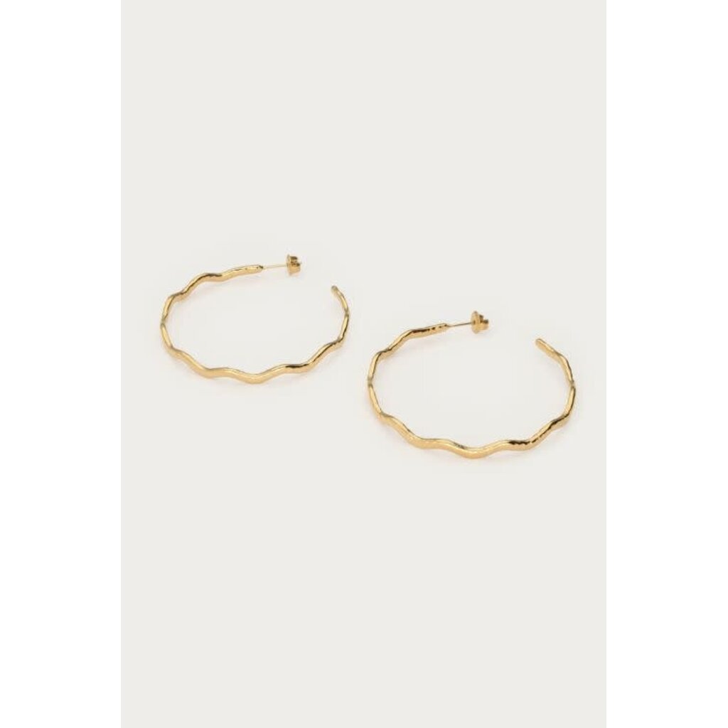 Oorbellens hoop swirl big  MJ15506 Goud