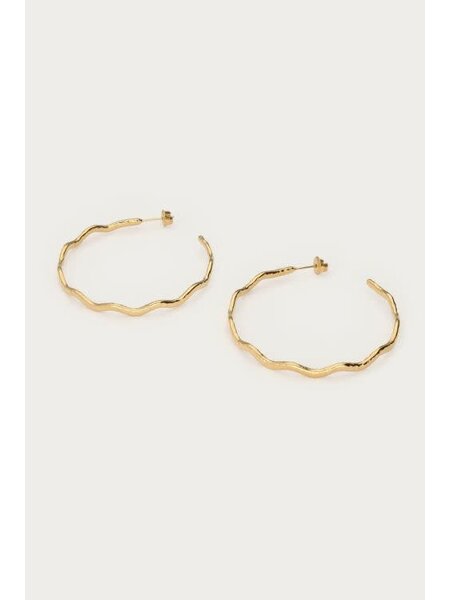 Earrings hoop swirl big  MJ15506 Gold
