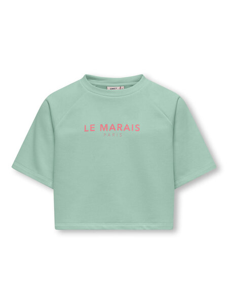 KIDS ONLY KOGCORA S/S PRINT O-NECK UB CS SWT 15354273 Aqua Foam Le Marais