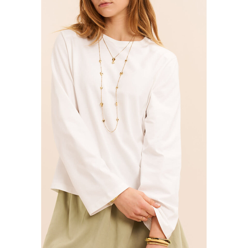 Oversized T-shirt met lange mouwen  MJ16248 Wit