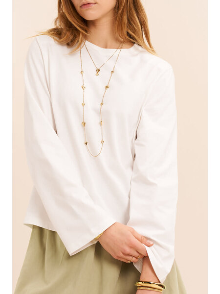 Oversized T-shirt met lange mouwen  MJ16248 Wit