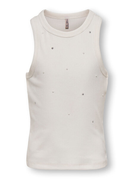 KIDS ONLY KOGJILL LIFE S/L EMB TANK TOP JRS 15374367 Cloud Dancer Pearls