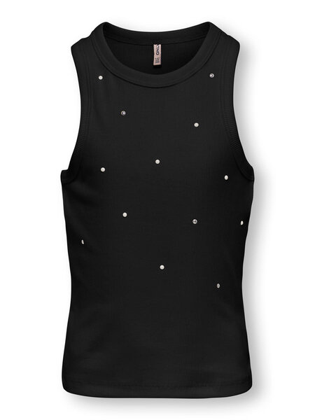 KIDS ONLY KOGJILL LIFE S/L EMB TANK TOP JRS 15374367 Black Pearls