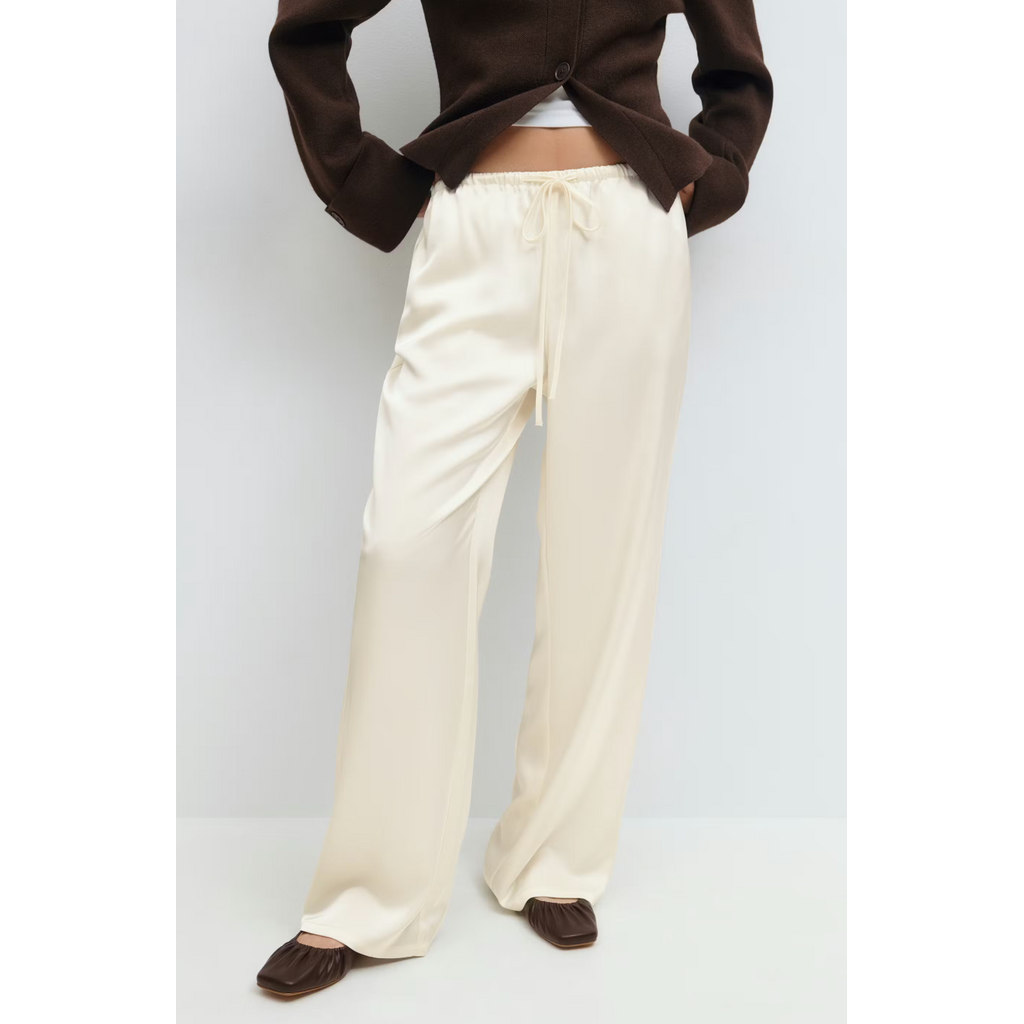 Gina Tricot Drawstring satin trousers 26676 Creme (1263)