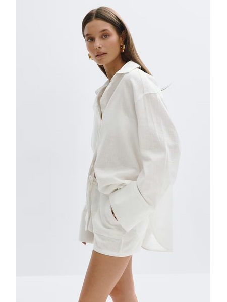 Gina Tricot Oversized linen shirt 26796 White (1000)
