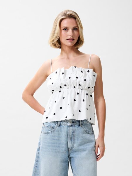 CATWALK JUNKIE Dotted spaghetti top 2602021403 Off White