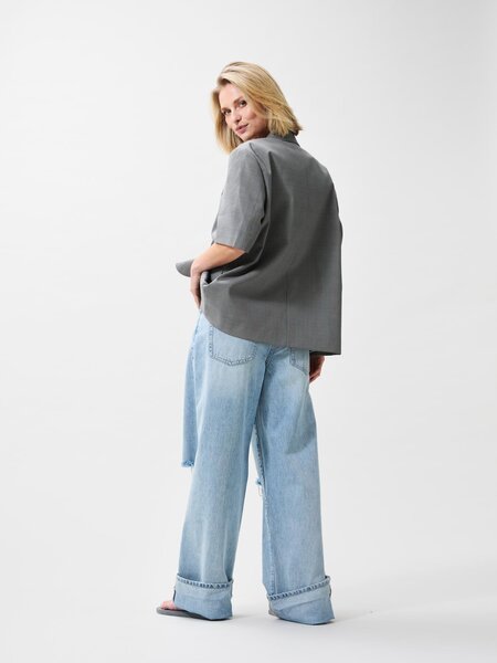 CATWALK JUNKIE Short sleeve check blazer 2602022601 Black