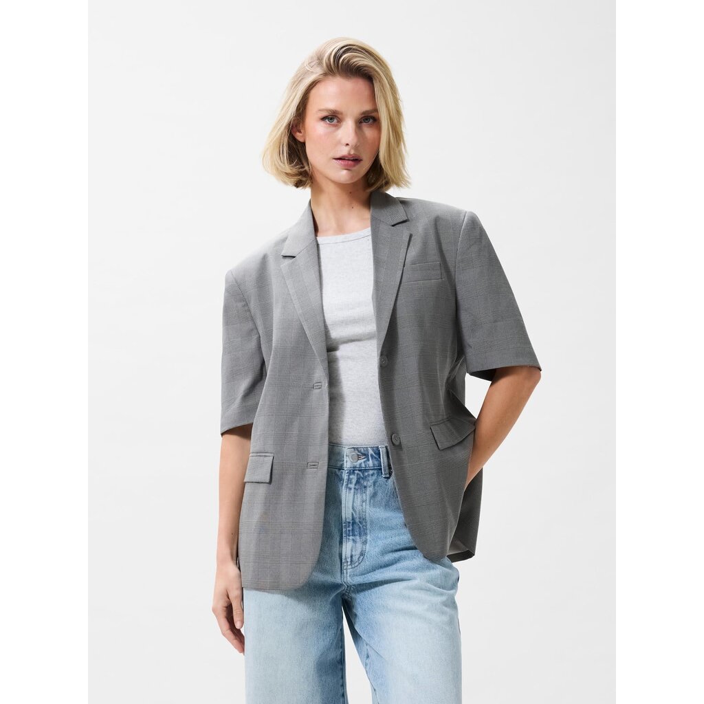 CATWALK JUNKIE Short sleeve check blazer 2602022601 Black