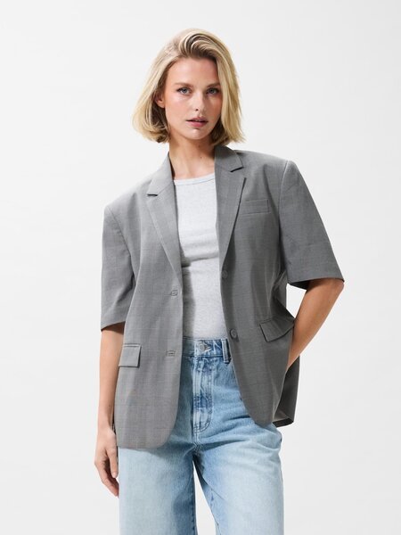CATWALK JUNKIE Short sleeve check blazer 2602022601 Black