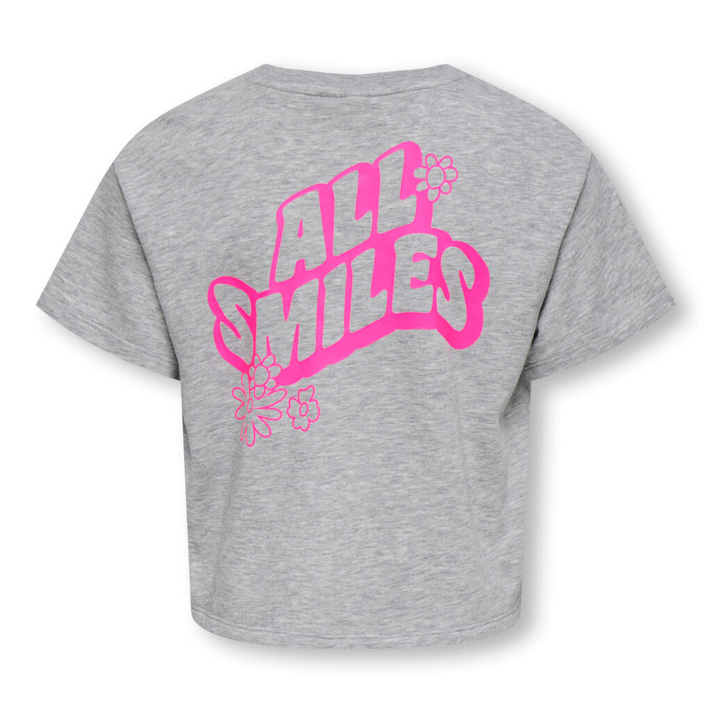 KIDS ONLY KOGJOY LIFE SS PRINTED CREW SWT 15374907 Light Grey Melange Vibes