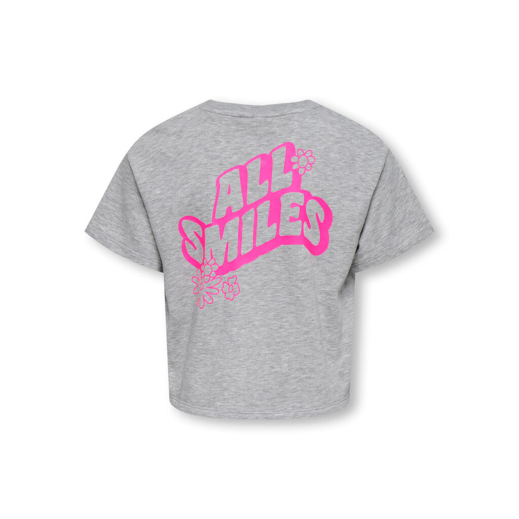 KIDS ONLY KOGJOY LIFE SS PRINTED CREW SWT 15374907 Light Grey Melange Vibes