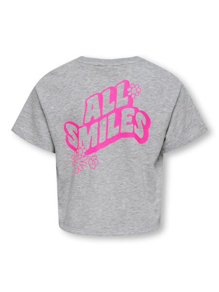 KIDS ONLY KOGJOY LIFE SS PRINTED CREW SWT 15374907 Light Grey Melange Vibes