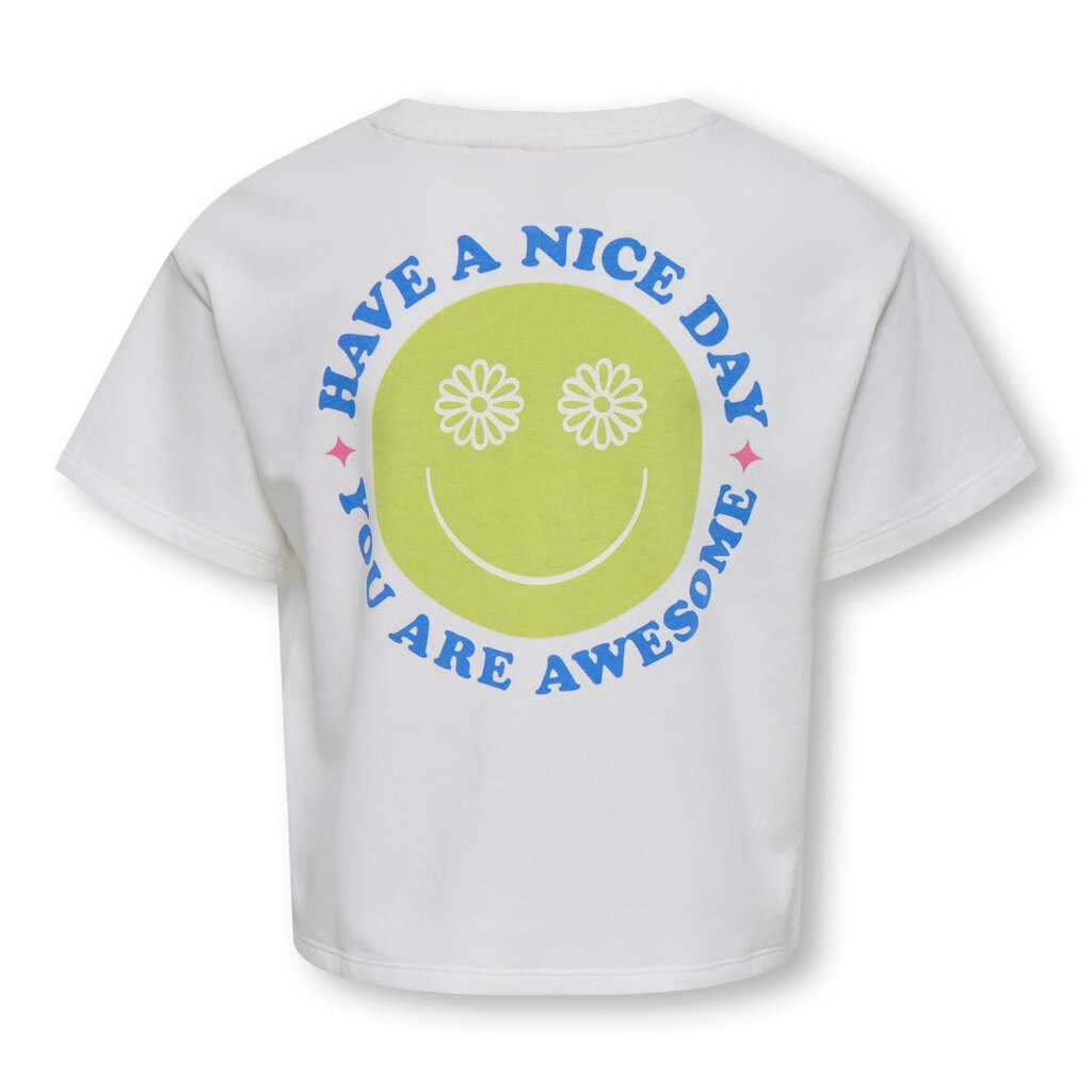 KIDS ONLY KOGJOY LIFE SS PRINTED CREW SWT 15374907 Cloud Dancer Smiley