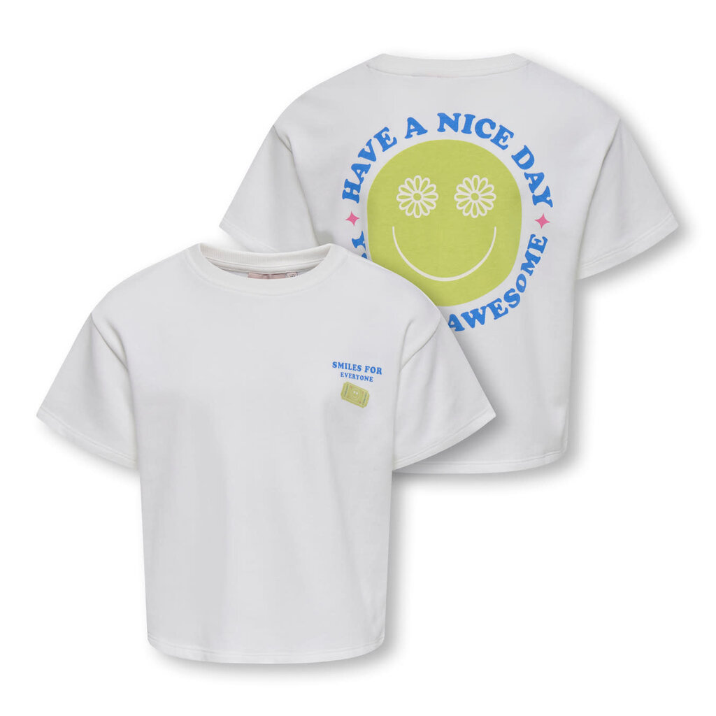 KIDS ONLY KOGJOY LIFE SS PRINTED CREW SWT 15374907 Cloud Dancer Smiley