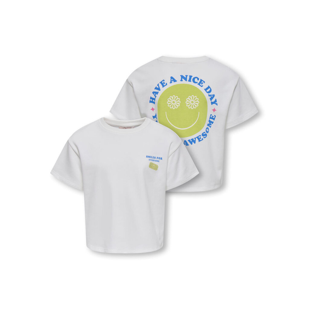 KIDS ONLY KOGJOY LIFE SS PRINTED CREW SWT 15374907 Cloud Dancer Smiley