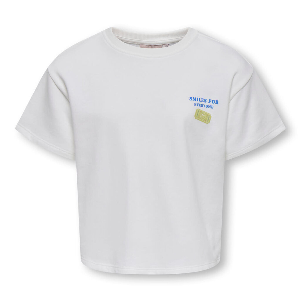 KIDS ONLY KOGJOY LIFE SS PRINTED CREW SWT 15374907 Cloud Dancer Smiley