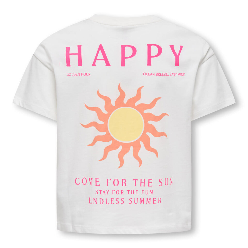 KIDS ONLY KOGSOLI-VERAS S/S TOP CS JRS 15377179 Cloud Dancer Sol/Pink Glo