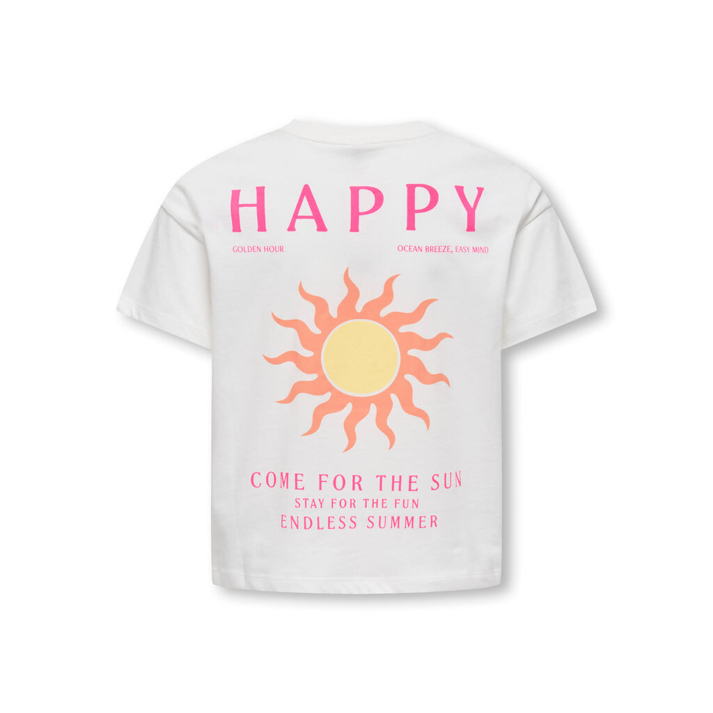 KIDS ONLY KOGSOLI-VERAS S/S TOP CS JRS 15377179 Cloud Dancer Sol/Pink Glo