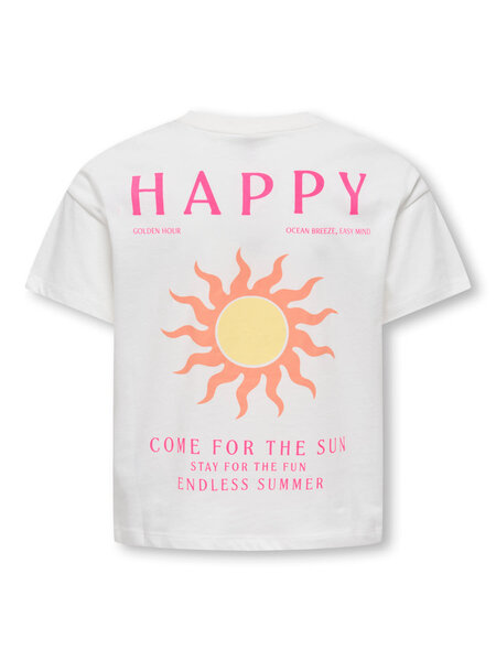 KIDS ONLY KOGSOLI-VERAS S/S TOP CS JRS 15377179 Cloud Dancer Sol/Pink Glo